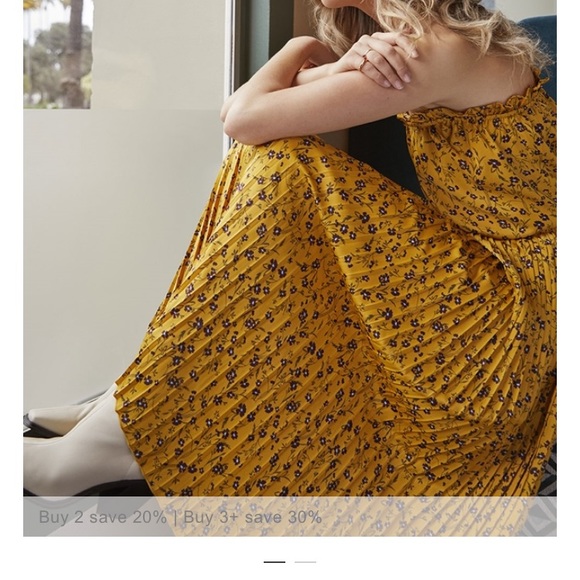 Max Studio | Zoey Pleat Midi Skirt, Sz L, Floral, NWT - Picture 10 of 11